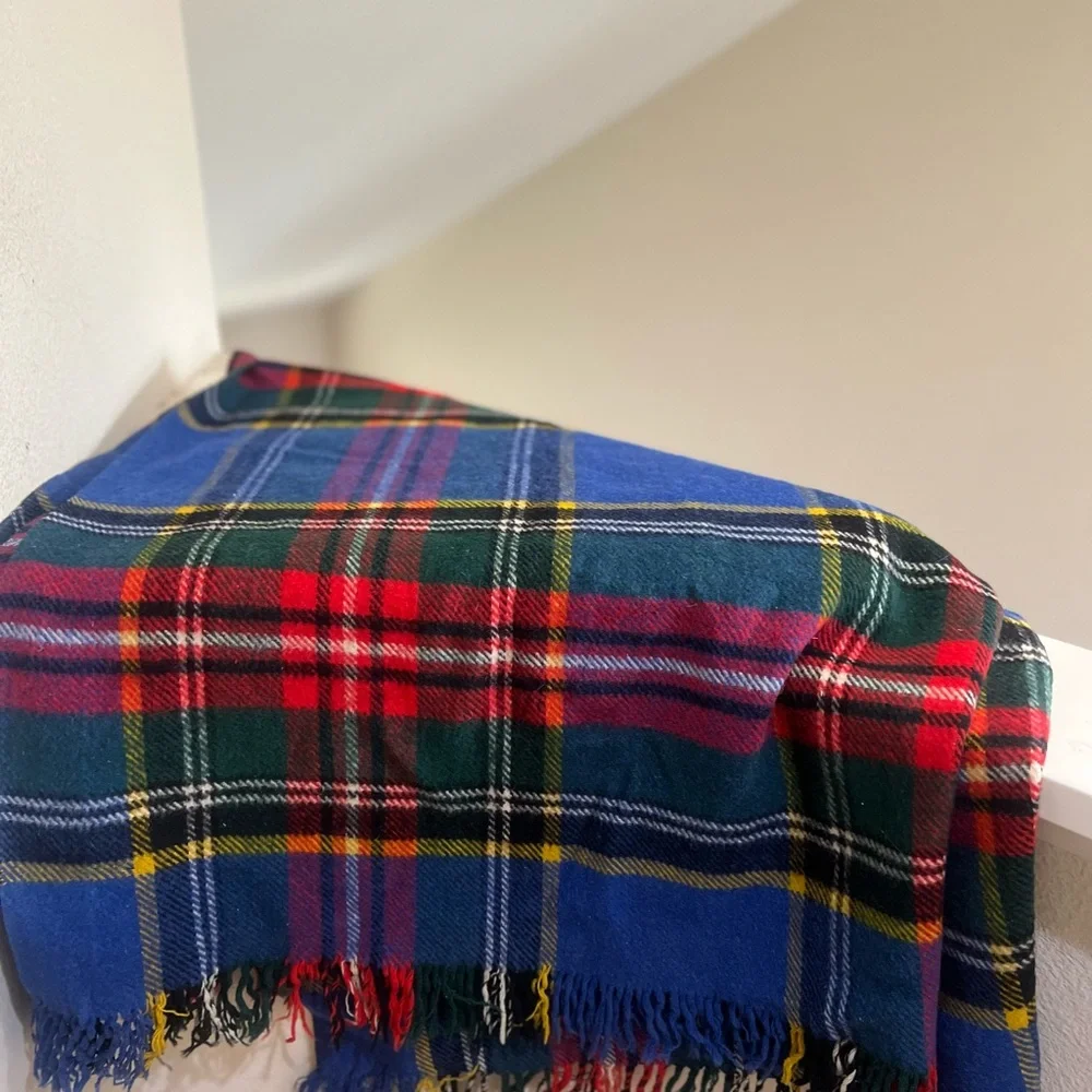 VNTG Wool Blanket Robert Burns Travelling Plaid All Wool Made/ Scotland 57x65